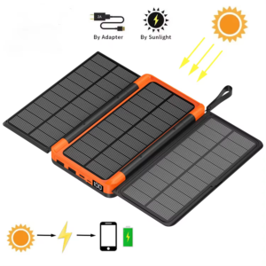 SEP-85 Foldable Solar Power Bank support Wireless Charging Battery 10000mah/20000mah with outdoor LED Flashlight