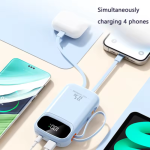 WPD-63 PD22.5W Super Fast Charging Mobile Power Banks 10000mah/20000mah built in two cables