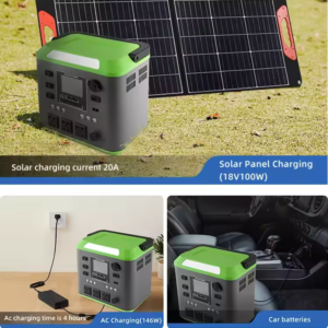 BPR-2000W Outdoor Indoor LiFePO4 battery wireless charging Solar Power 3 Charging Methods 2000w Portable Bank Generator