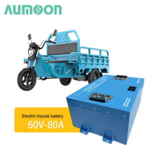 Aumoon EML60V-80A Heavy Duty Car Bike 3 Wheel Vehicle Truck Passenger Batteries Electric Tricycle Cargo 60V 80Ah 60V-100A Lithium Ion Battery