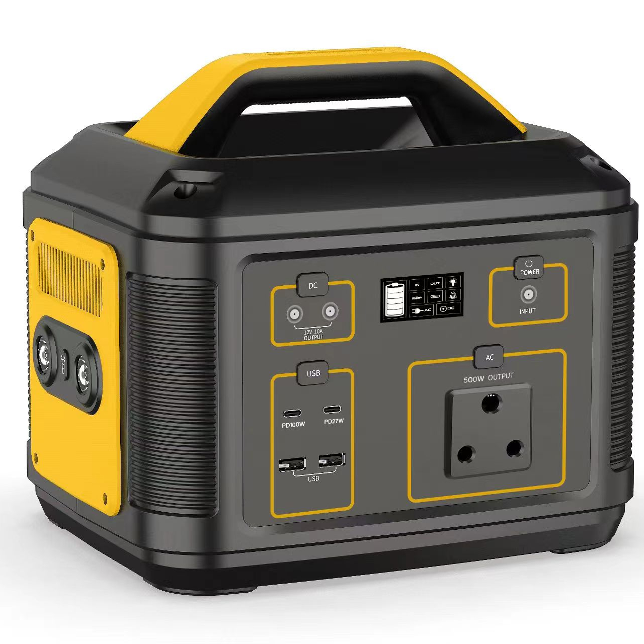 CPS-500W Aumoon Power Station 500W 110V 220V LiFePO4 Portable Solar Generator with Built-in BMS for Outdoor Using