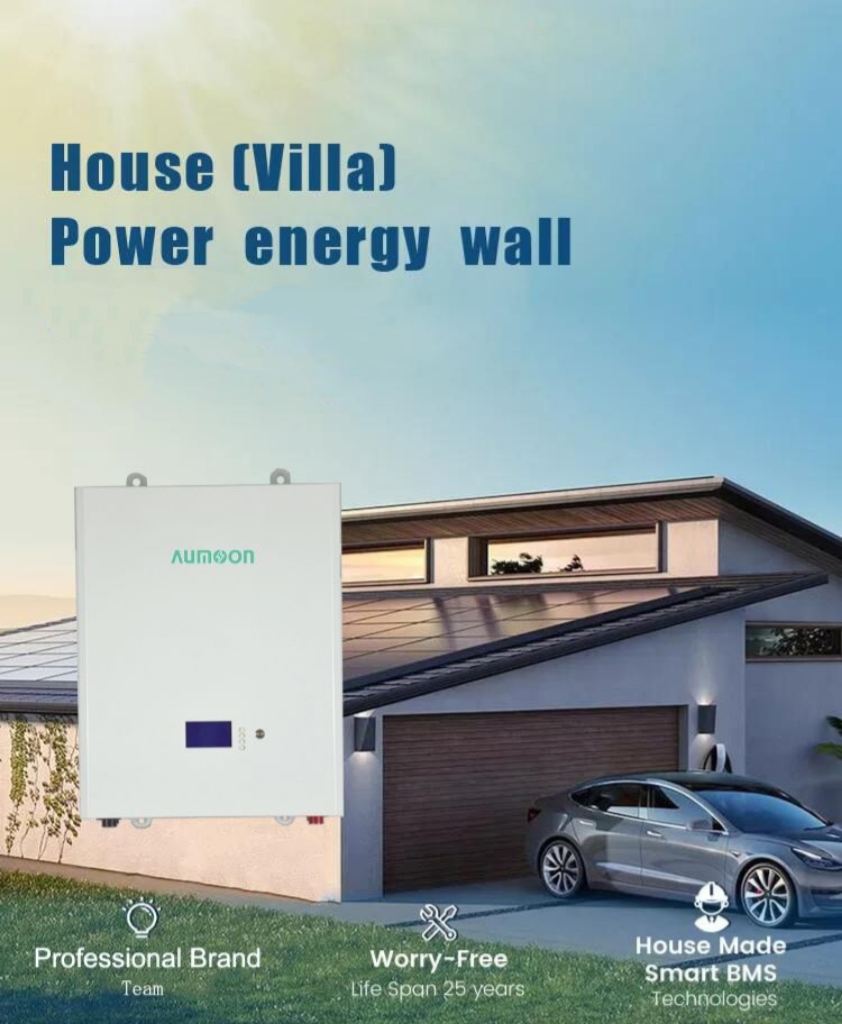 PW48 Aumoon Power Wall Home Lifepo4 Battery Solar Energy Storage System Wall mounted Lithium Batteries Lifepo4 48V 100A 200A Batteries