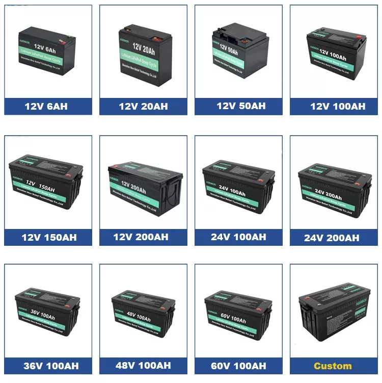 Aumoon Wholesale Solar System Lifepo4 Battery Pack Lithium Ion Lifepo4 12V 24V 36V 48V Batteries